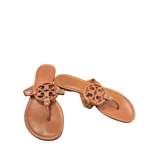 Tory Burch Shoes - Tory Burch Miller wms brown leather thong sandals Sz 8.5M SKU 9925